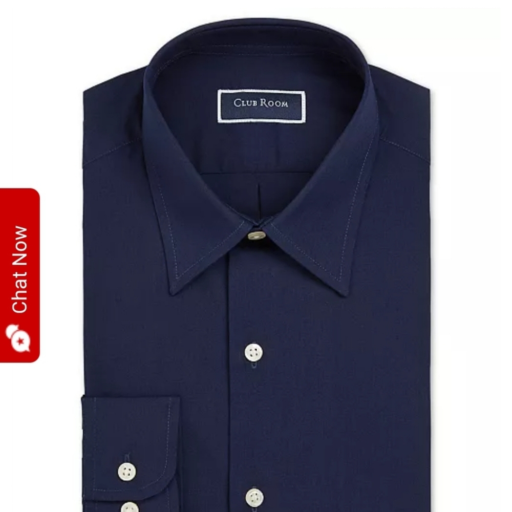 Club Room Men's Classic Solid Navy Dress Shirt